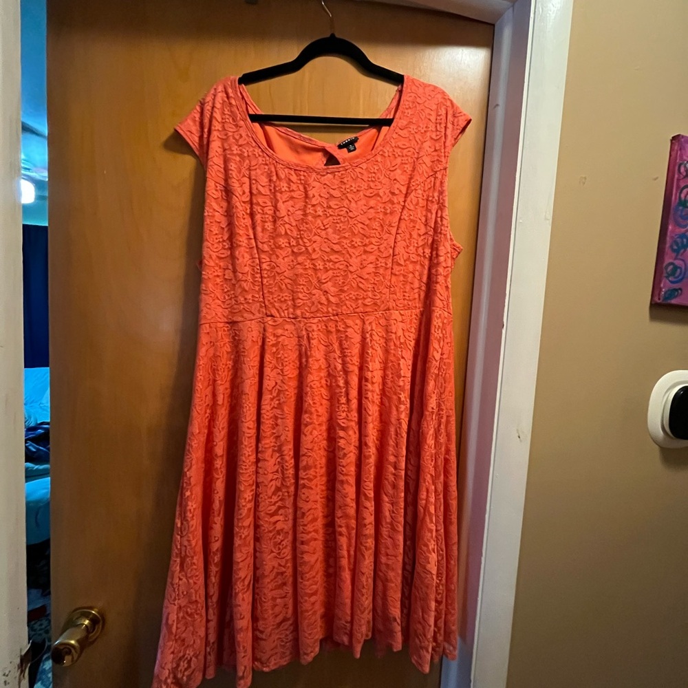 Torrid Vibrant Orange Lace Dress